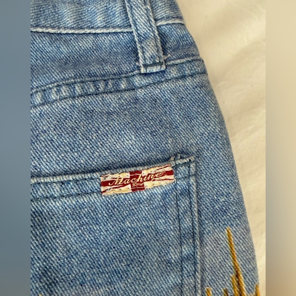 Machine Blue and Brown Straight Leg Jeans - Picture 7 of 13
